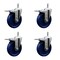 Service Caster 5'' Solid Polyurethane Swivel 7/16'' Stem Caster Set with Total Lock Brake, 4PK SCC-GRTTL20S514-SPUS-716138-4 - alternate 1